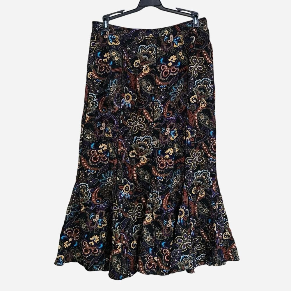 90s y2k whimsigoth boho paisley midi skirt
